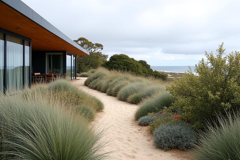 Coastal Sanctuary Garden featuring native grasses and shrubs